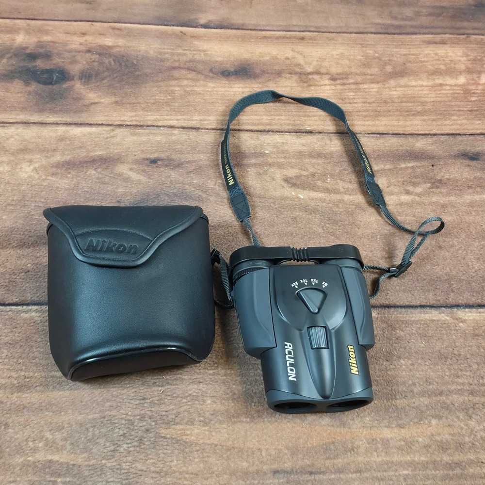 Nikon Aculon T11 Binoculars 8-24x25 Black Excellent Zoom Optics with Case